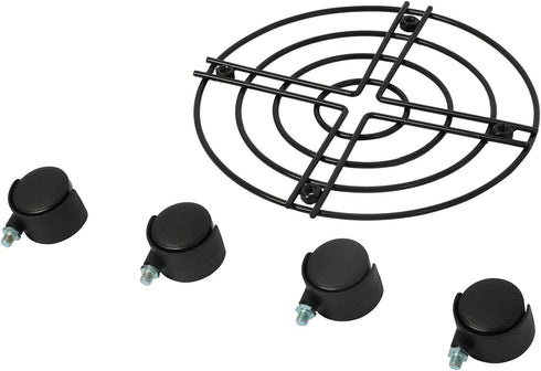 (3, 12inch(30cm)) Homend Black Metal Plant Caddy with Wheels,Heavy Duty Iron Potted Plant Flower Stand Trolley Caddy