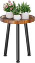 (12.5"x18") Ekisemio Plant Stand Outdoor Indoor, Mid Century Wood Side Table with Walnut Finish & Raised Edge, Modern