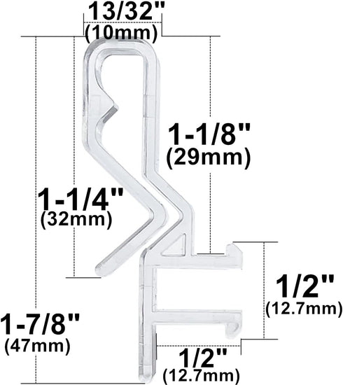Hidden Channel Valance Clips, 10pcs Clear Color for Faux and Real Wood Window Blinds