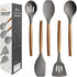 Kitchen Utensils Set, Non-Stick Silicone Cooking Utensils with Acacia Hard Wood Handle, 5 Piece