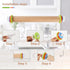 Wood Rolling Pin with 4 Adjustable Thickness Rings, Non-stick Dough Roller, 17 Inch Pizza Roller for Baking