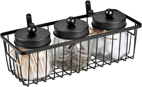 SheeChung Farmhouse Decor Metal Wire Bathroom Storage Organizer Basket Bins - for Cabinets, Shelves, Closets, Vanity