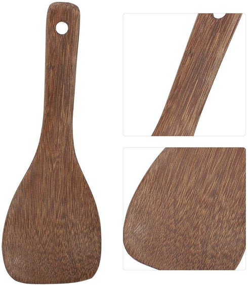 Fdit Kitchen Cooking Tool Shovel, Wooden Spatula Fried Rice Turner Utensils for Cooking Roasting (Semicircular)