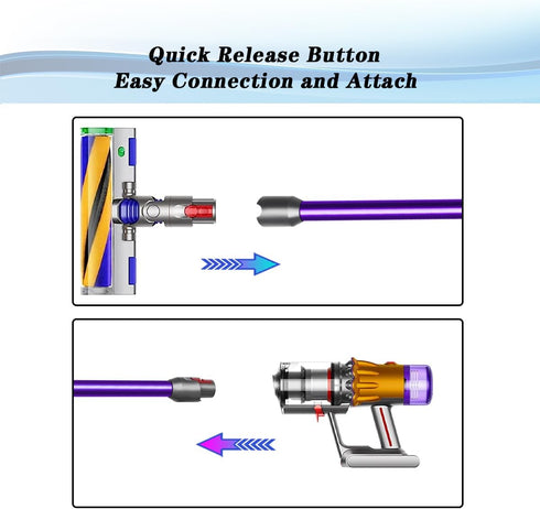 Replacement Extension Wand for Dyson V12 Slim Vacuum Cleaner, 29 in Quick Release Tube Attachment - PURPLE