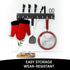 2PCS Red Black Extra Large Silicone Oven Mitts and Pot Holders - Heat Resistant Gloves for Cooking