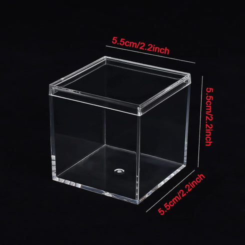 Acrylic Box with Lid, 4 Pack Small Square Container 2.2x2.2x2.2 Inch for Candy, Pill, and Tiny Jewelry Storage