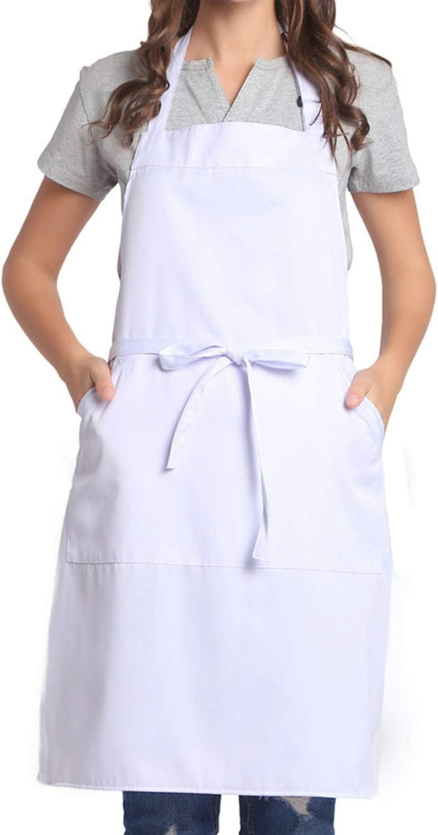BIGHAS Adjustable Bib Apron with Long Ties, 18 Colors for Chef Kitchen Cooking