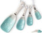 Ceramic Mason Jar Measuring Spoons, Aqua Blue, 4 Rustic Tablespoons for Farmhouse Kitchen Decor