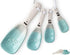 Ceramic Mason Jar Measuring Spoons, Aqua Blue, 4 Rustic Tablespoons for Farmhouse Kitchen Decor