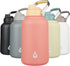 BJPKPK 1 Gallon Insulated Water Bottle, 128oz Large Jug with Metal Handle & BPA Free Spout Lid, Pink