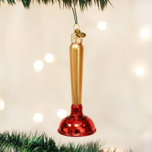Old World Christmas Toilet Plunger Glass Blown Ornaments for Christmas Tree - 32193