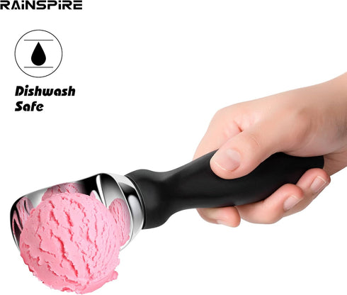 Rainspire Frozen Ice Cream Scoop Stainless Steel with Comfortable Handle, Ice Cream Scooper Heavy Duty, Ice Cream Spade