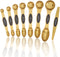 Magnetic Measuring Spoons Set, Stainless Steel, Dual Sided, Stackable, Set of 8 (Gold)