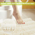 Washable Bath Mats White Rugs for Bathroom - Chenille Anti-Skidding Quick Dry Kitchen Mats, 20" W x 32" L