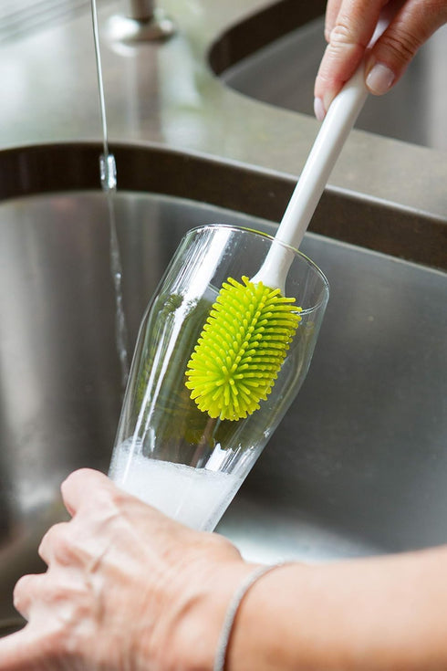 Joie Bottle Brush, Silicone Scrubber with Long Handle, Ideal for Cleaning Water Bottles, Baby Bottles and Glasses