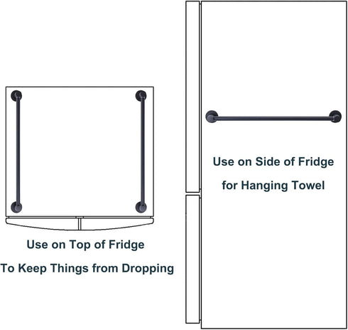 Adjustable Magnetic Towel Bar Holder for Refrigerator, 18-31.5 inches Black Magnet Classroom Flip Calendar Chart Rod