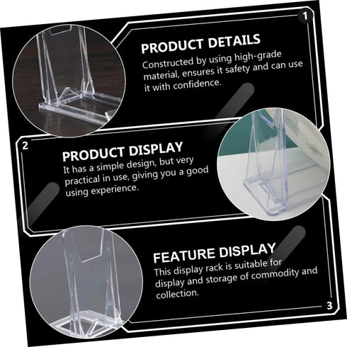 BESTOYARD 8pcs Transparent Bowl Display Easel Rack, Metal Bracket Photo Holder, Decorative Plate Stand, Storage Table