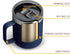 ALOUFEA 12oz Stainless Steel Insulated Coffee Mug with Handle, Double Wall Vacuum Tumbler Cup, Navy