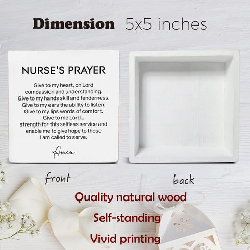 SOFEGY 5 5 Inches Nurse's Prayer Decor Nursing Graduation Gift Nurse Decorations Home Office Wood Sign for Desk Table