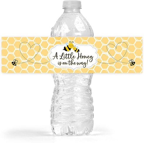 Your Main Event Prints Mom to Bee Baby Shower Bottle Wraps -