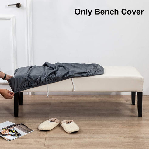 42.12-53.94in CALIDAKA PU Leather Bench Cover - Elastic Soft Stretch Slipcover, Removable Washable Protector for Bench