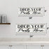 Drop Your Pants Here Laundry Chic White Farmhouse Wood Sign, 6 x 18 Wall Décor Gift