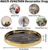Small Round Black Decorative Tray, Marble Look Jewelry Dish, Makeup Vanity Tray for Dresser