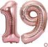 Juland Large Rose Gold Number Balloons 40 Inch, Giant Foil Mylar Balloons for Birthday Party Decorations