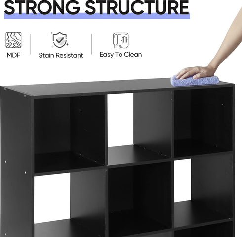 9 5 ZenStyle Cube Storage Shelf Organizer, Wooden Bookshelf System Display Cube Shelves Compartments, Customizable W/