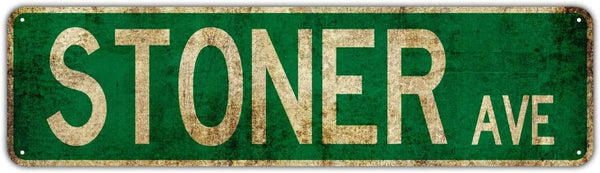 Stoner Avenue Vintage Rustic Retro Street Sign, 4x16 inch Tin Sign