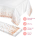 Prestee 4 Pack Rose Gold Plastic Table Cloth Disposable - 54x108 Inch Rectangle Tablecloths for Wedding and Party -