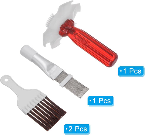 PATIKIL 4Pcs Air Conditioner Fin Comb - AC Coil Cleaner Fin Straightener Brush for Radiator Repair Tool