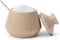 Marble Salt Cellar with Lid 3 Inch Beige Handmade Salt Box, Seasoning