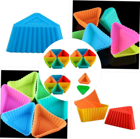 20pcs Triangle Muffin Cup Cupcake Liners, Silicone Cake Molds for Baking Mini Triangle Molds