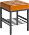 IBUYKE Square Makeup Stool with Adjustable Feet and Storage Space, Footrest Chair,