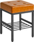 IBUYKE Square Makeup Stool with Adjustable Feet and Storage Space, Footrest Chair,