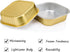 EUSOAR Cupcake Liners with Lids, 50pcs Gold Aluminum Foil Square Baking Cups for Muffin, Pie, Lava Cakes, Flan