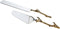 Godinger 2 Piece Gold Leaf Cake Server Set, 1 Cake Knife and 1 Cake Server, Stainless Steel and Brass