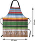 WONDERTIFY Mexican Style Apron - Traditional Colorful Lines Bib Apron with Adjustable Neck for Cooking, Baking, BBQ