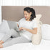 SLIGUY Reading Pillow for Sitting in Bed Couch Adult, Back Pillow with arm Support and Pockets, Adult Back Pillow Bed
