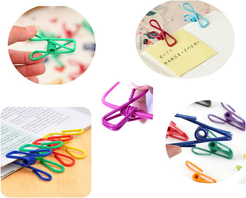 30 Pcs Chip Clips, 2 Inch, 10 Different Random Colors, PVC Coating High Elasticity Strength