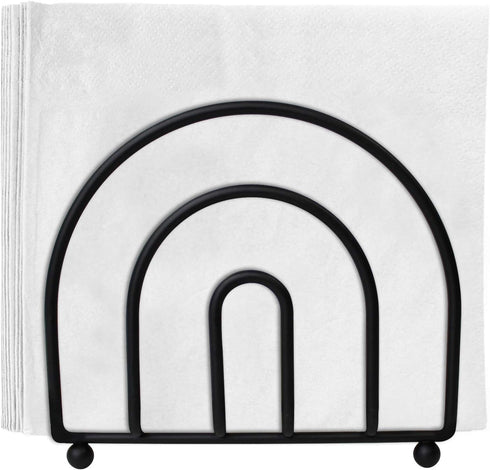Blue Donuts Classic Arc Collection Napkin Holder for Tables, Farmhouse Dining Table Napkin Holders, Black