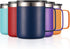 ALOUFEA 12oz Stainless Steel Insulated Coffee Mug with Handle, Double Wall Vacuum Tumbler Cup, Navy
