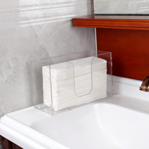 evron Countertop 2 Pack(Simple Paper Towel Dispenser & Wall Mount Clear One-Hand Pull C Fold Z Fold Trifold