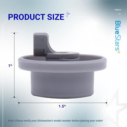 BlueStars 165314 Dishwasher Lower Rack Wheel, Compatible for Bosch & Kenmore, Replaces 420198 423232 - PACK OF 8