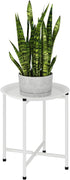 Bamworld White Plant Stand Indoor Small Plant Table for Large Plants Outdoor