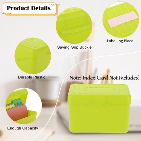 BTSKY 1 Pack 4 x 6 inch Index Card Box - Plastic Storage Organizer for Recipes, Note Cards, and Flashcards