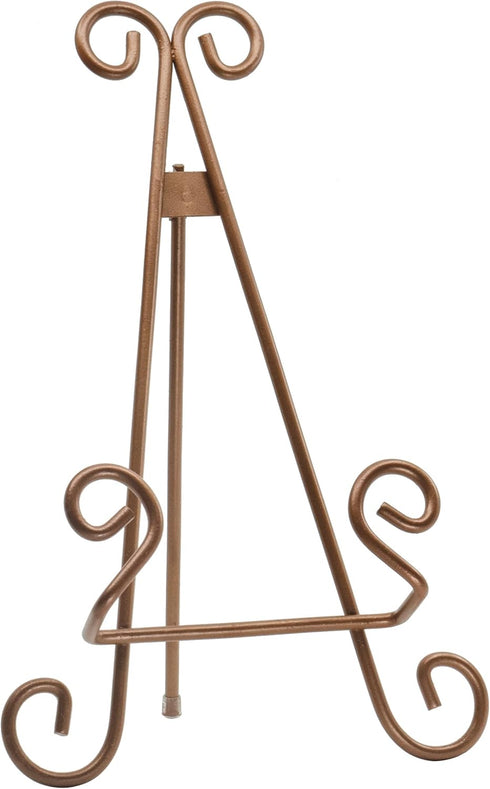 Red Co. Decorative Curved Plate Stand, Art Holder Easel in Copper Finish, 13"