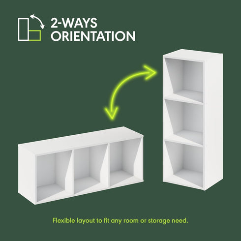 3-Cube 9.3 12 31.5, Furinno LUDER Book Shelf, Bookshelf, Bookcase with Open Shelves, x x Easy Assembly, for Living