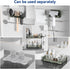 Counter 2 Countertop, Bathroom Organizer, Tier Makeup Skincare Storage Tray with Hair Dryer Holder and Toothbrush Rack